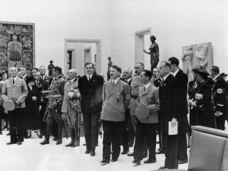 Adolf Hitler visits the newly open great German art exhibition in Munich
